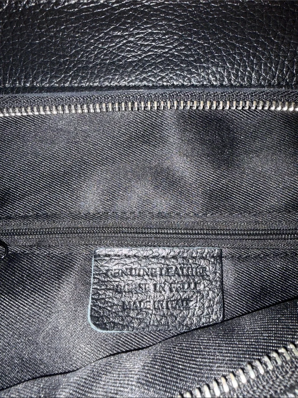 Made in Italy Black Pebbled LeatherConvertible Backpack /Shoulder Bag